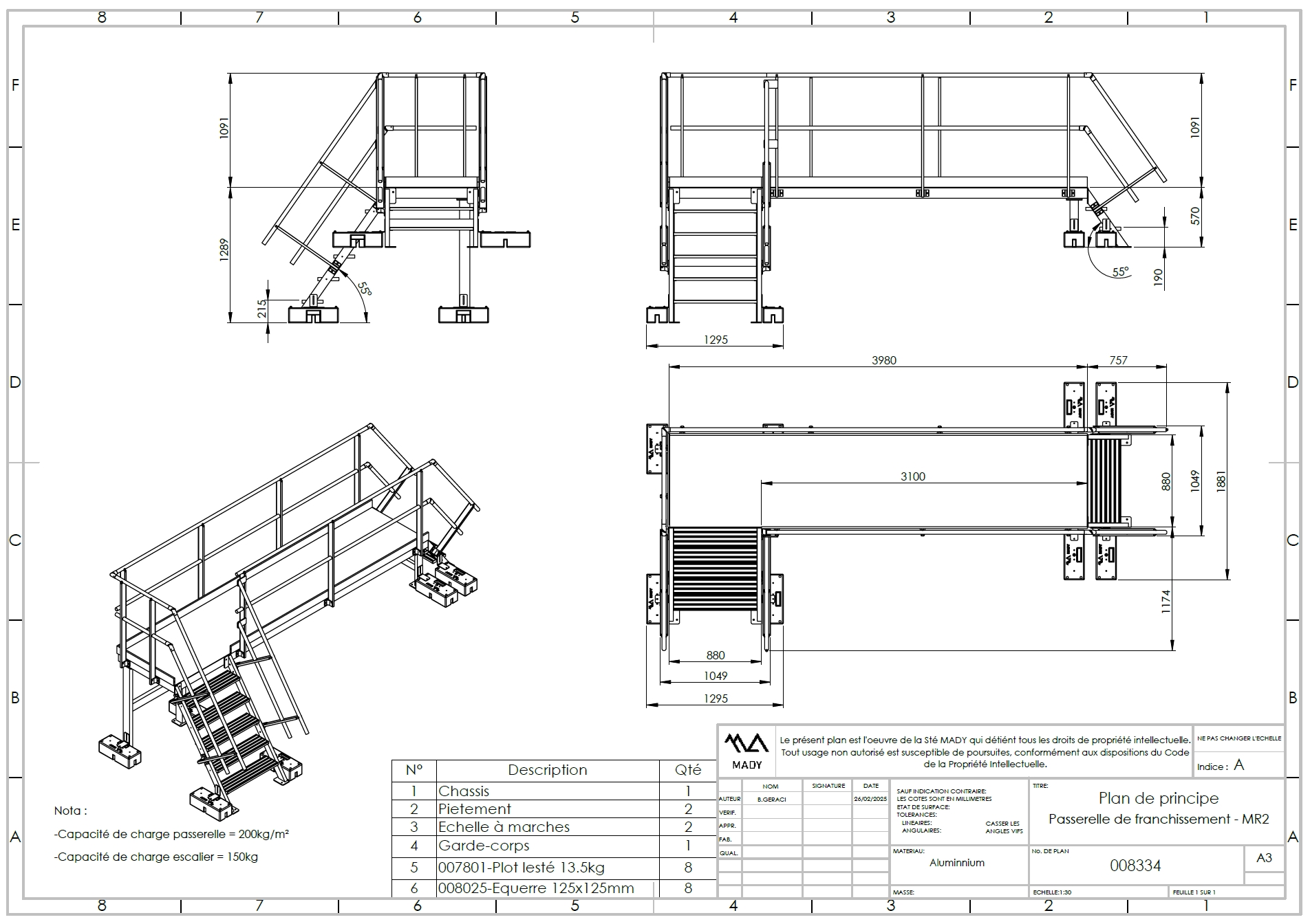 Passerelle sur mesure nice